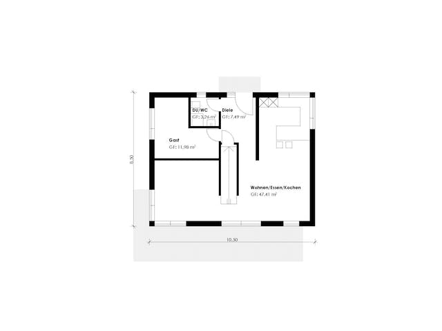 Fertighaus Homestory 135 von Lehner Haus Schlüsselfertig ab 336700€, Satteldach-Klassiker Grundriss 2
