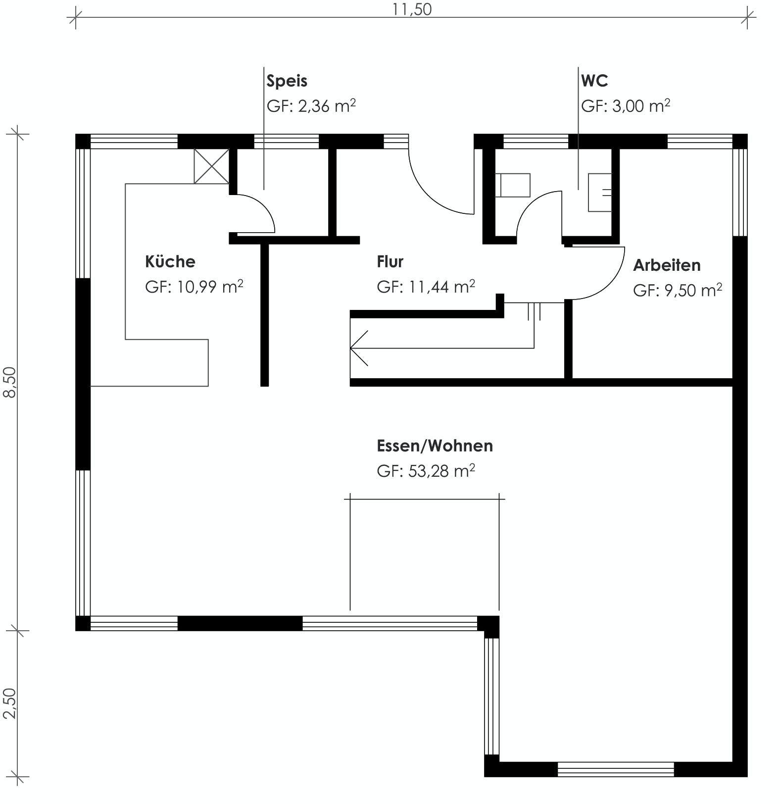 Fertighaus Homestory 139 von Lehner Haus Schlüsselfertig ab 466570€, Satteldach-Klassiker Grundriss 1