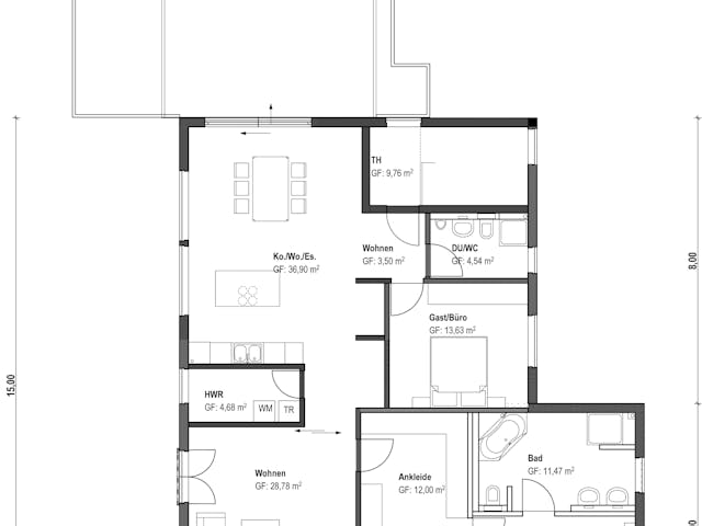 Fertighaus Homestory 173 von LEHNER HAUS - Mehrfamilienhäuser Schlüsselfertig ab 972400€, Satteldach-Klassiker Grundriss 1 Fertighaus Homestory 173 von LEHNER HAUS - Mehrfamilienhäuser Schlüsselfertig ab 972400€, Satteldach-Klassiker Grundriss 1