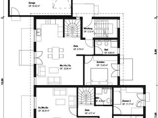 Fertighaus Homestory 173 von Lehner Haus Schlüsselfertig ab 972400€, Satteldach-Klassiker Grundriss 2