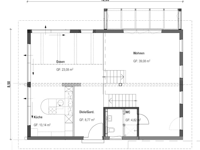 Fertighaus Homestory 193 von LEHNER HAUS Schlüsselfertig ab 432900€, Satteldach-Klassiker Grundriss 1