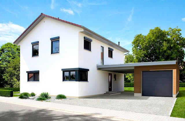 Fertighaus mit schlüsselfertiger Übergabe und Garage