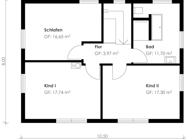 Fertighaus Homestory 203 von LEHNER HAUS Schlüsselfertig ab 305435€, Satteldach-Klassiker Grundriss 1