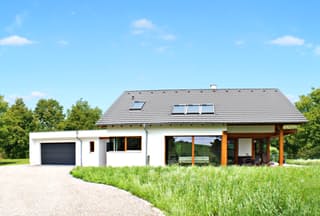 Fertighaus Homestory 308 von Lehner Haus Schlüsselfertig ab 538720€, Fachwerk Außenansicht 1