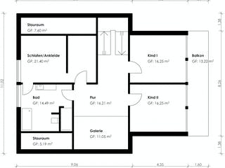 Fertighaus Homestory 308 von Lehner Haus Schlüsselfertig ab 538720€, Fachwerk Grundriss 1