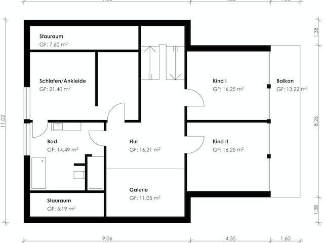 Fertighaus Homestory 308 von Lehner Haus Schlüsselfertig ab 538720€, Fachwerk Grundriss 1