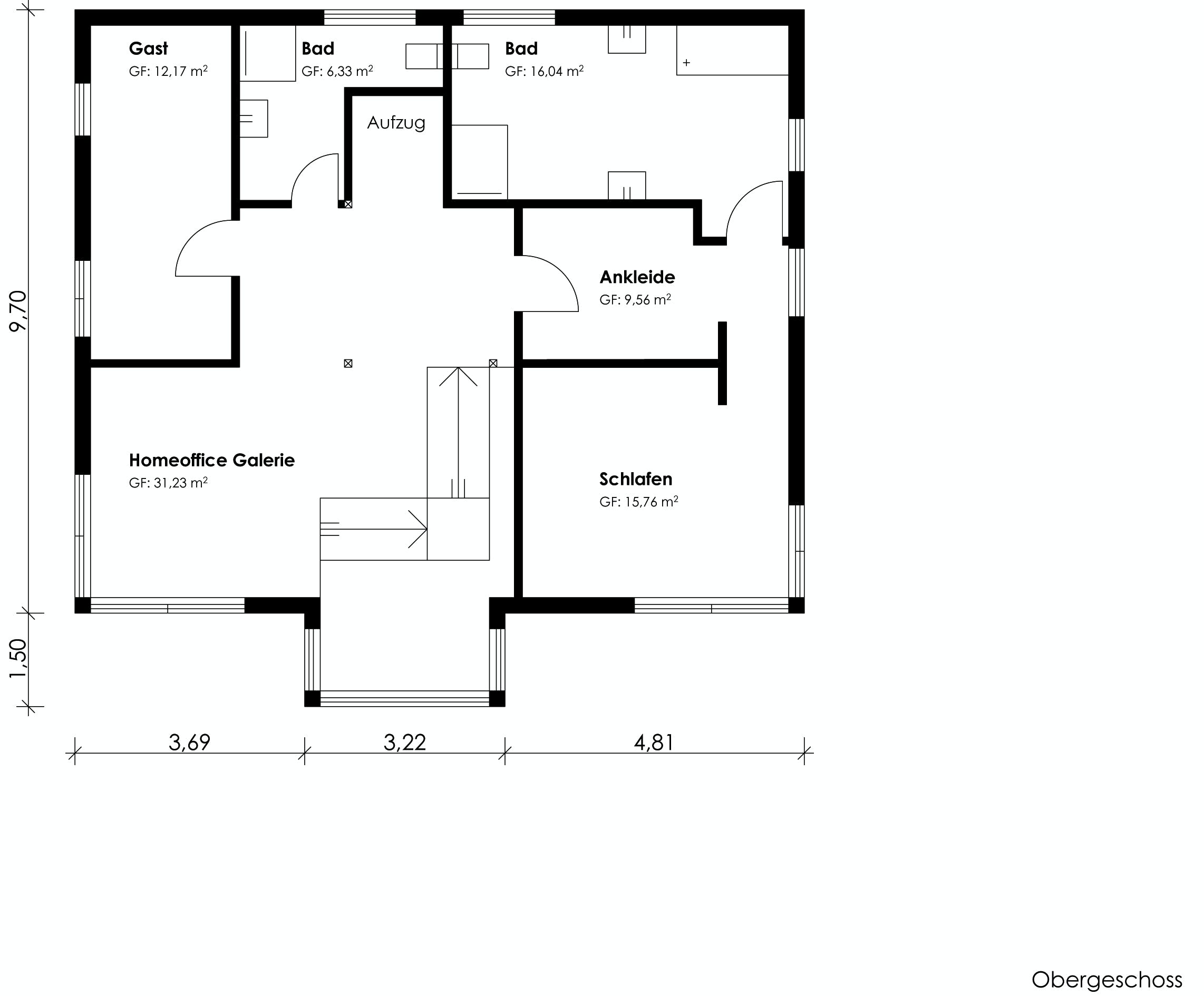 Fertighaus Homestory 359 von Lehner Haus Schlüsselfertig ab 456950€, Satteldach-Klassiker Grundriss 1