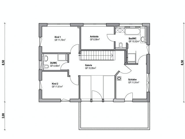 Fertighaus Homestory 43 von Lehner Haus Schlüsselfertig ab 455000€, Satteldach-Klassiker Grundriss 2
