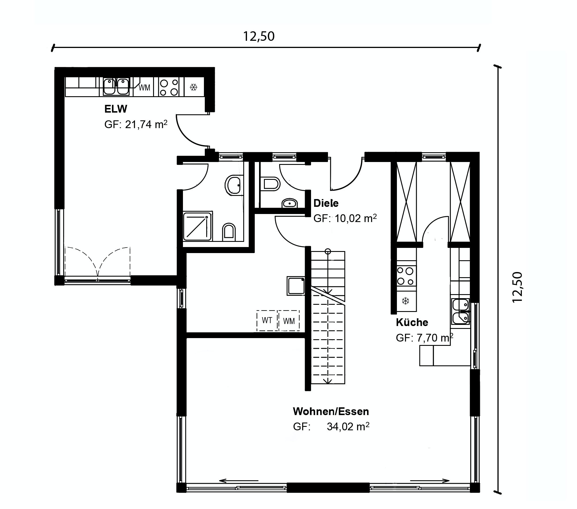 Fertighaus Homestory 314 von Lehner Haus, Cubushaus Grundriss 1