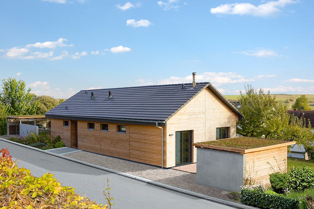 Fertighaus Homestory 381 von Lehner Haus, Bungalow Außenansicht 1