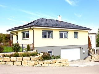 Fertighaus Homestory 429 von Lehner Haus, Bungalow Außenansicht 1 Fertighaus Homestory 429 von Lehner Haus, Bungalow Außenansicht 1