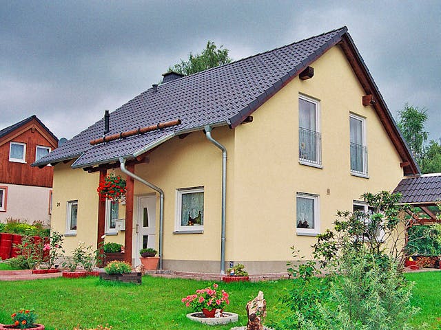 Massivhaus Marion II von HSE - Massivhaus Schlüsselfertig ab 232040€, Satteldach-Klassiker Außenansicht 1 Massivhaus Marion II von HSE - Massivhaus Schlüsselfertig ab 232040€, Satteldach-Klassiker Außenansicht 1