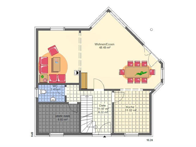 Massivhaus Susi III von HSE - Massivhaus Schlüsselfertig ab 277940€, Satteldach-Klassiker Grundriss 1 Massivhaus Susi III von HSE - Massivhaus Schlüsselfertig ab 277940€, Satteldach-Klassiker Grundriss 1