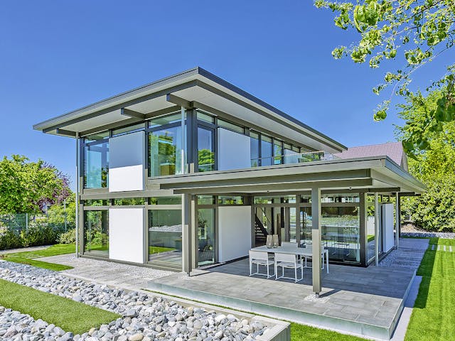 Fertighaus HUF Haus MODUM 10 Beispiel 6 von HUF HAUS, Fachwerk Außenansicht 1