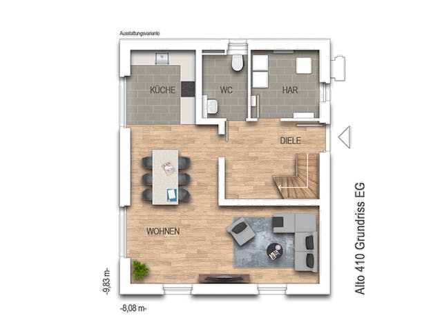 Massivhaus Alto 410 von Heinz von Heiden Schlüsselfertig ab 257706.5€, Satteldach-Klassiker Grundriss 1