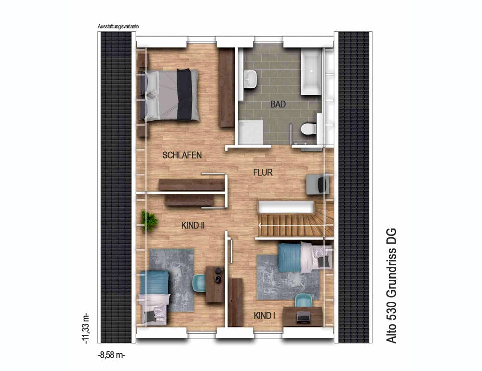 Massivhaus Alto 530 (out) von Heinz von Heiden, Satteldach-Klassiker Grundriss 2
