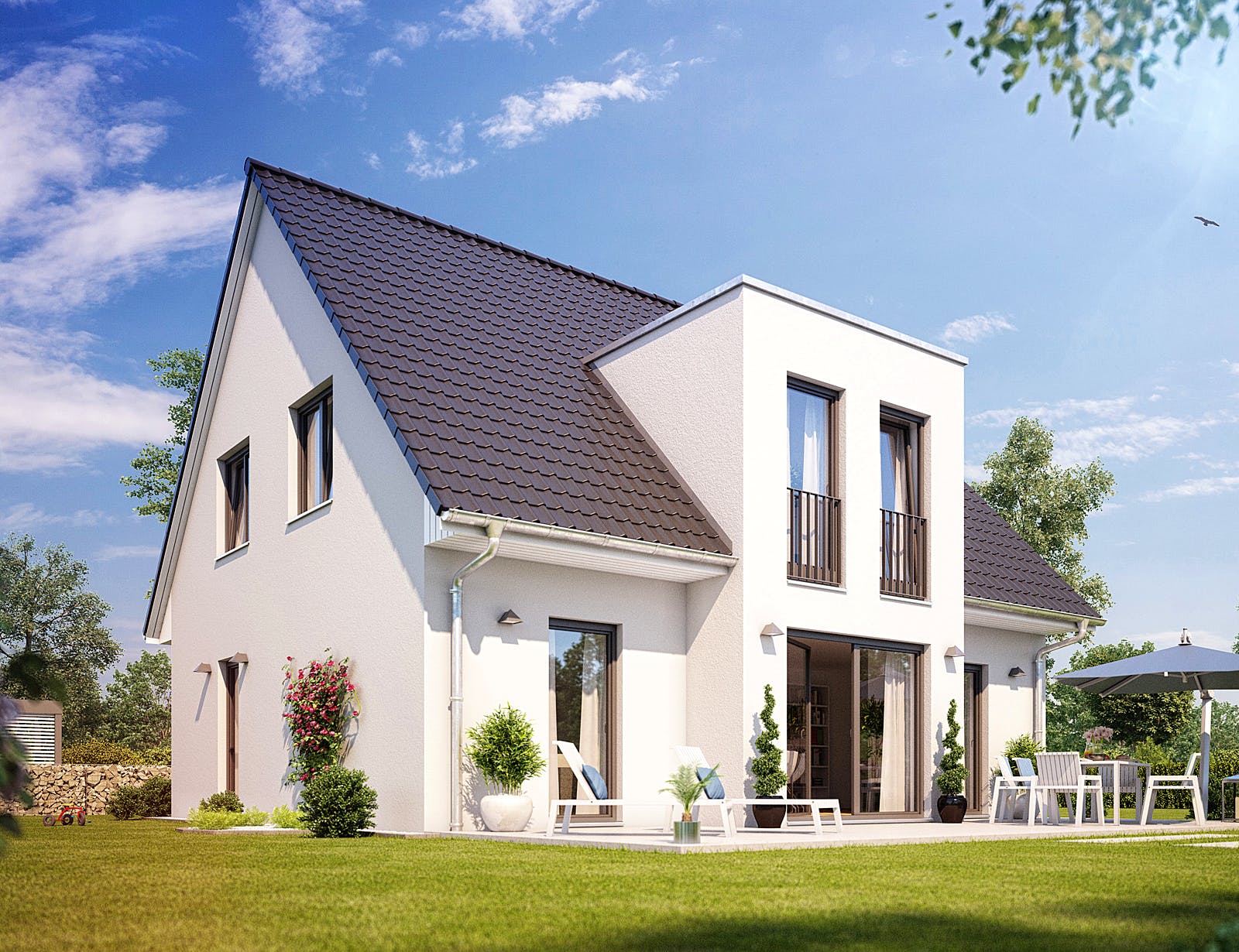 Massivhaus Alto 610 von Heinz von Heiden Schlüsselfertig ab 288845€, Satteldach-Klassiker Außenansicht 1