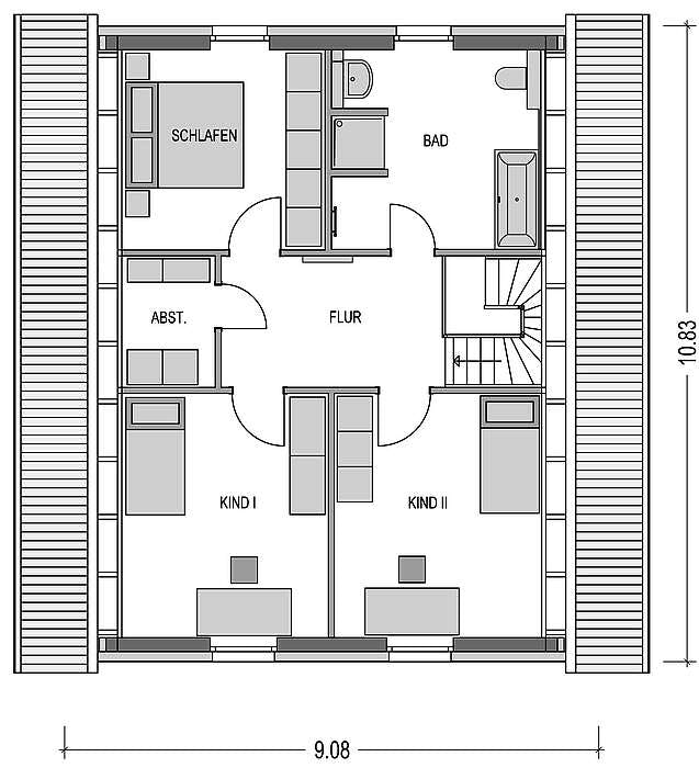 Massivhaus Alto 620 (inactive) von Heinz von Heiden, Satteldach-Klassiker Grundriss 2