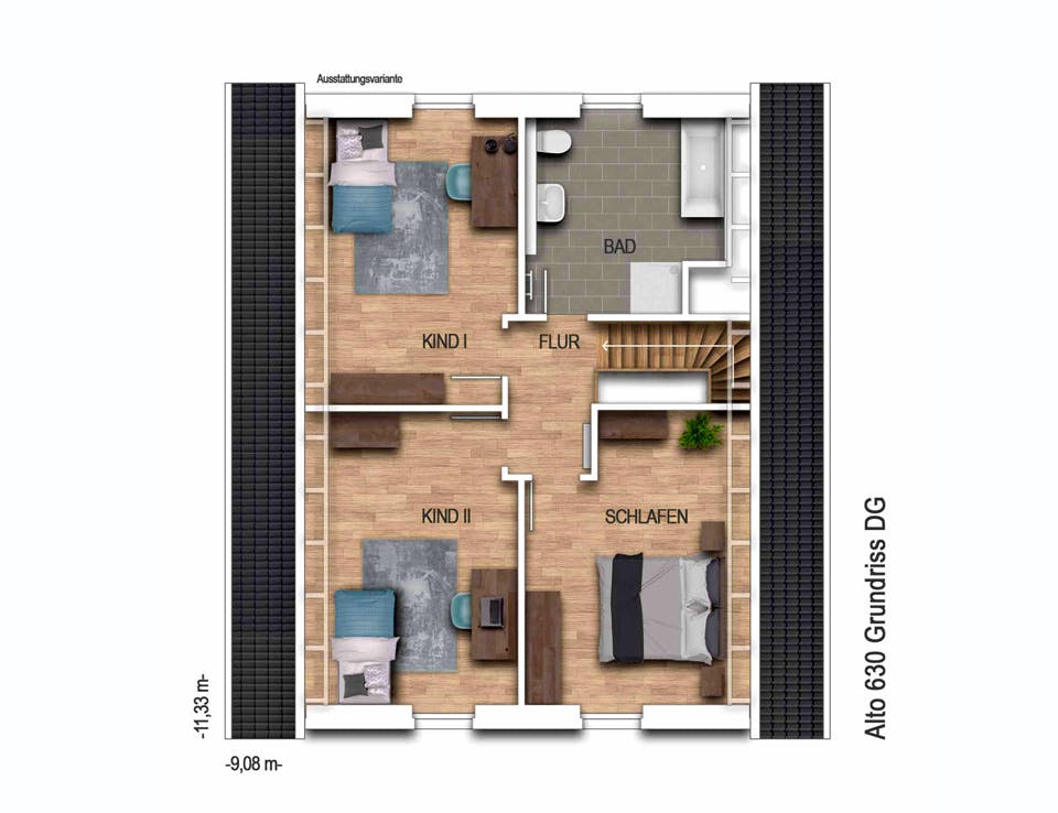 Massivhaus Alto 630 von Heinz von Heiden Schlüsselfertig ab 302651€, Satteldach-Klassiker Grundriss 2
