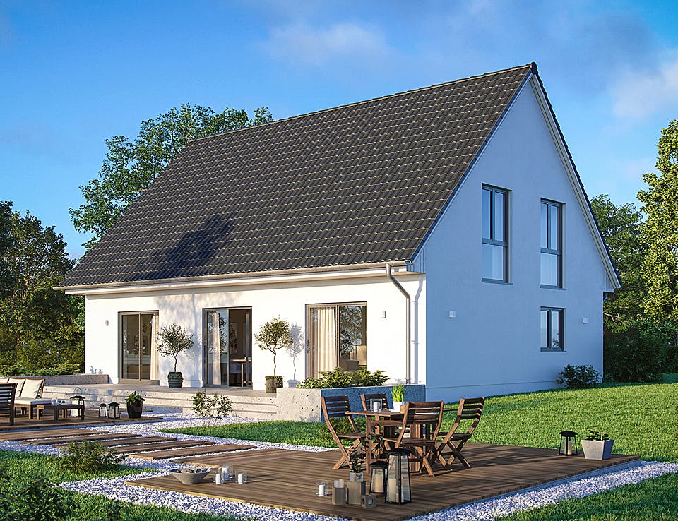 Massivhaus Alto 650 von Heinz von Heiden Schlüsselfertig ab 341545€, Satteldach-Klassiker Außenansicht 1