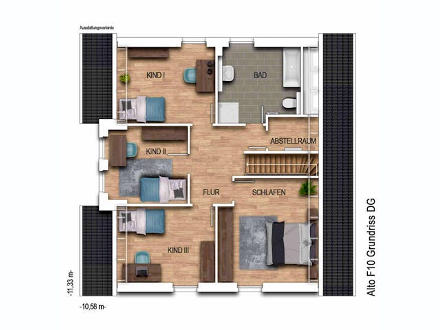 Massivhaus Alto F10 von Heinz von Heiden Schlüsselfertig ab 343235€, Satteldach-Klassiker Grundriss 2