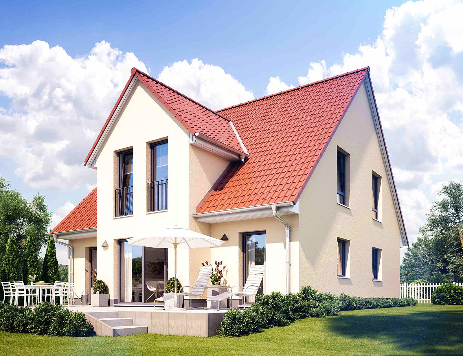 Massivhaus Alto H10 von Heinz von Heiden Schlüsselfertig ab 248432€, Satteldach-Klassiker Außenansicht 1
