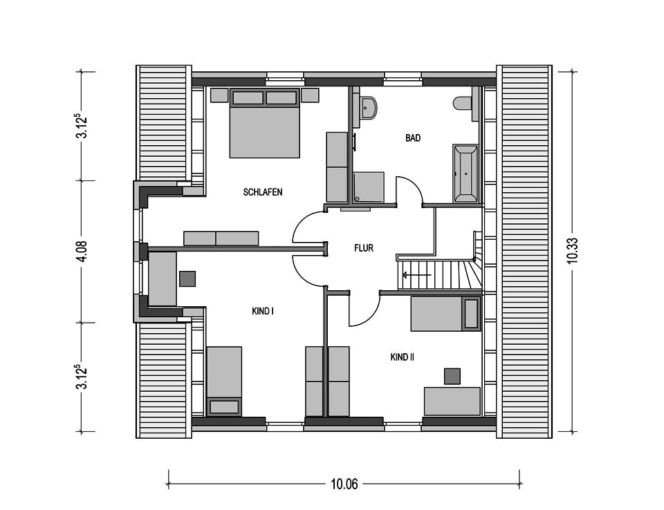 Massivhaus Alto H10 von Heinz von Heiden Schlüsselfertig ab 248432€, Satteldach-Klassiker Grundriss 2