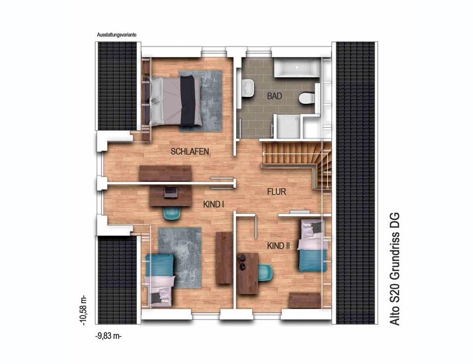 Massivhaus Alto S20 von Heinz von Heiden Schlüsselfertig ab 306097.625€, Satteldach-Klassiker Grundriss 2