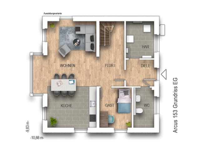 Massivhaus Arcus 153 von Heinz von Heiden Schlüsselfertig ab 341756.9€, Stadtvilla Grundriss 1