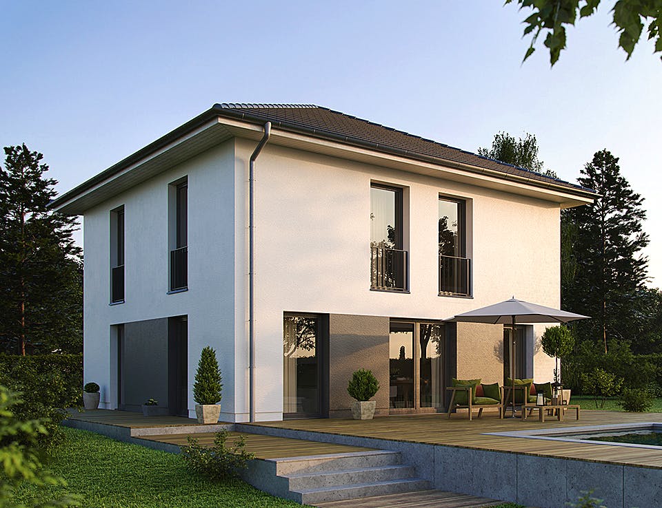 Massivhaus Arcus 130 von Heinz von Heiden Schlüsselfertig ab 308550€, Stadtvilla Außenansicht 1