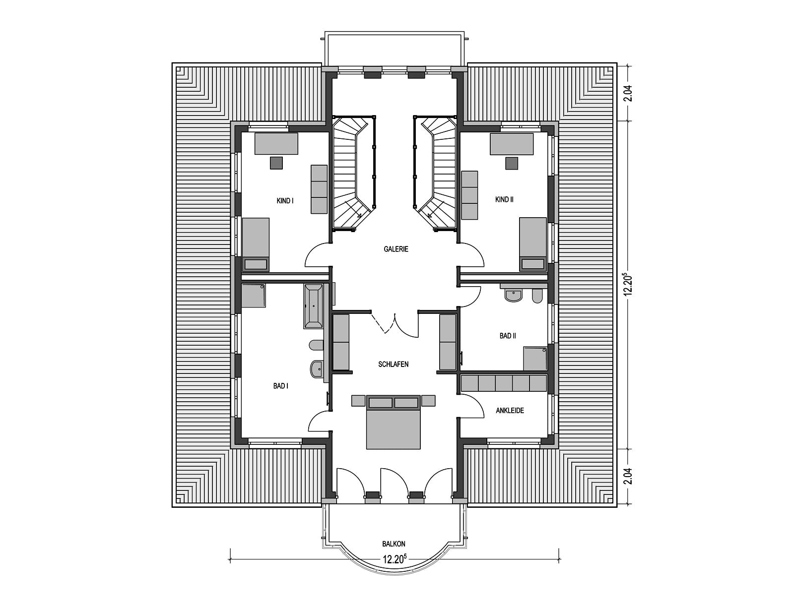 Massivhaus Arcus 300 von Heinz von Heiden Schlüsselfertig ab 789087€, Stadtvilla Grundriss 2