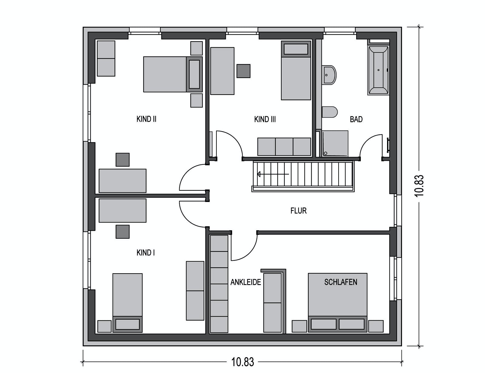 Massivhaus Arcus B10 von Heinz von Heiden Schlüsselfertig ab 354474€, Stadtvilla Grundriss 2