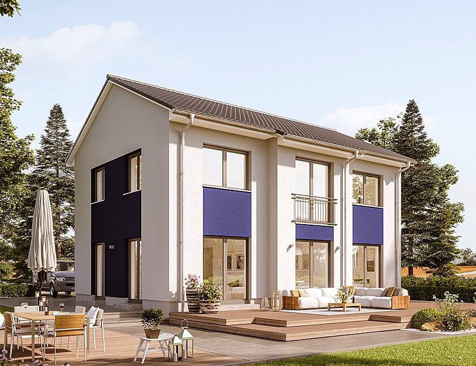 Massivhaus Calvus 530 von Heinz von Heiden Schlüsselfertig ab 336219€, Satteldach-Klassiker Außenansicht 1