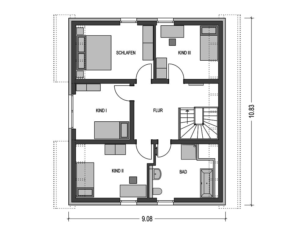 Massivhaus Calvus 620 von Heinz von Heiden Schlüsselfertig ab 321836€, Satteldach-Klassiker Grundriss 2
