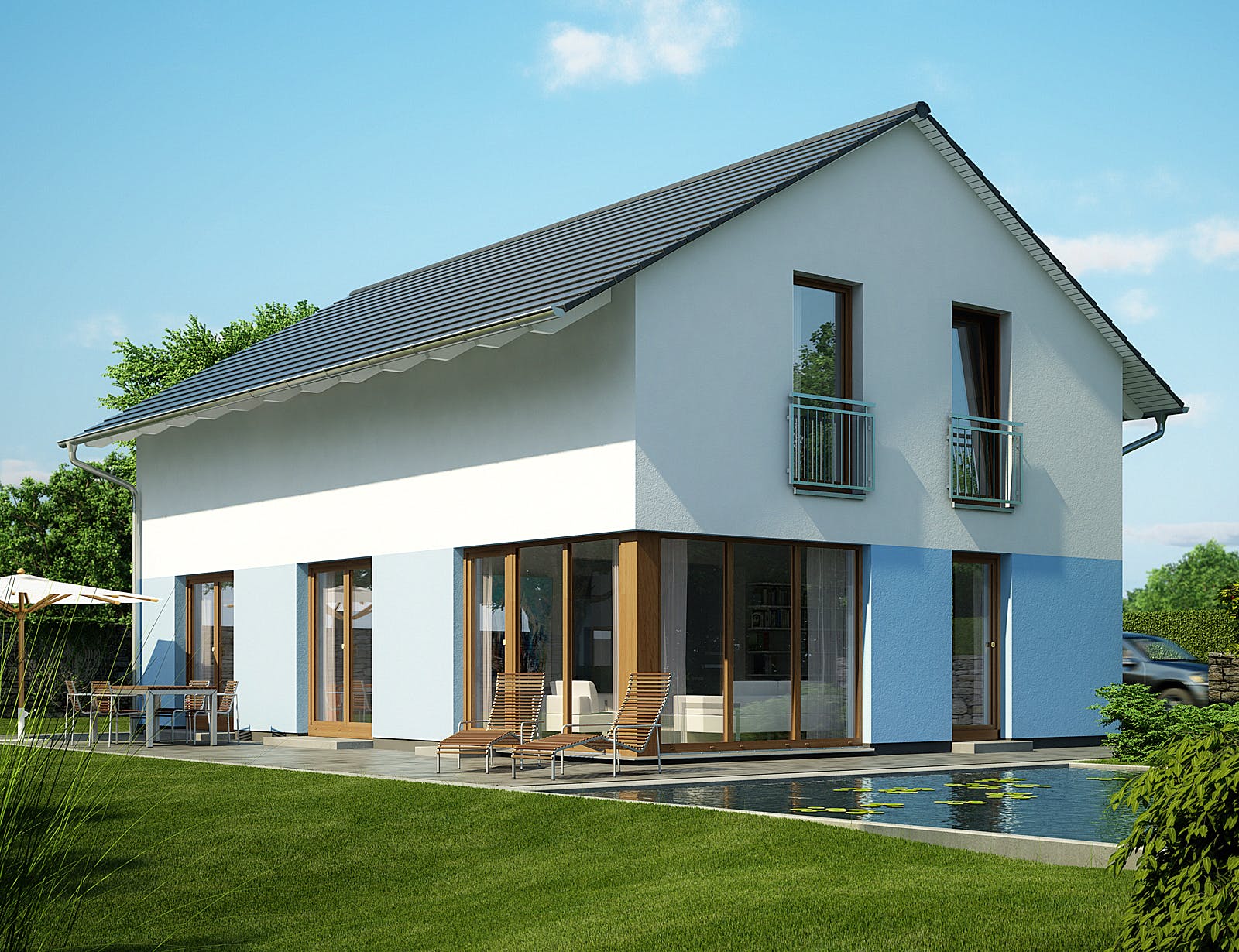 Massivhaus Calvus 630 von Heinz von Heiden Schlüsselfertig ab 319407€, Satteldach-Klassiker Außenansicht 1