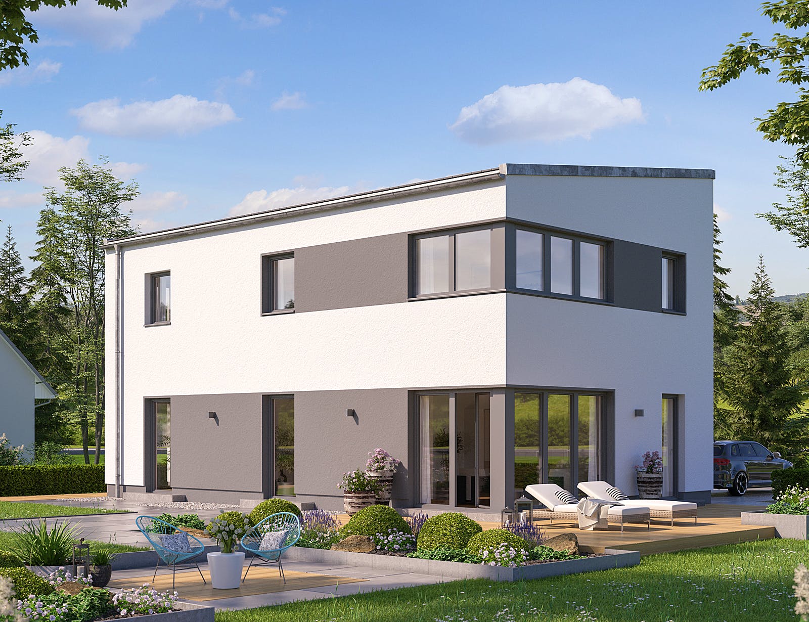 Massivhaus Cirro 360 von Heinz von Heiden Schlüsselfertig ab 339576€, Pultdachhaus Außenansicht 1