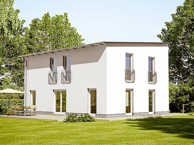 Massivhaus Cirro 631 von Heinz von Heiden Schlüsselfertig ab 341251€, Pultdachhaus Außenansicht 1