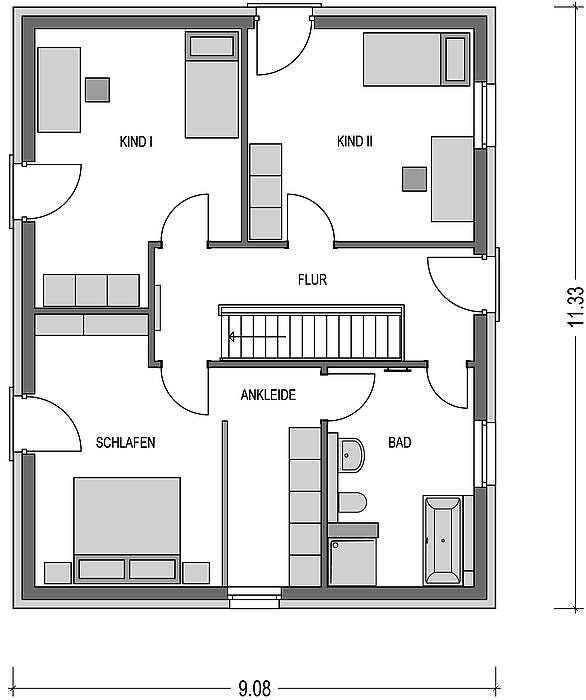 Massivhaus Cirro 631 von Heinz von Heiden Schlüsselfertig ab 344353€, Pultdachhaus Grundriss 2