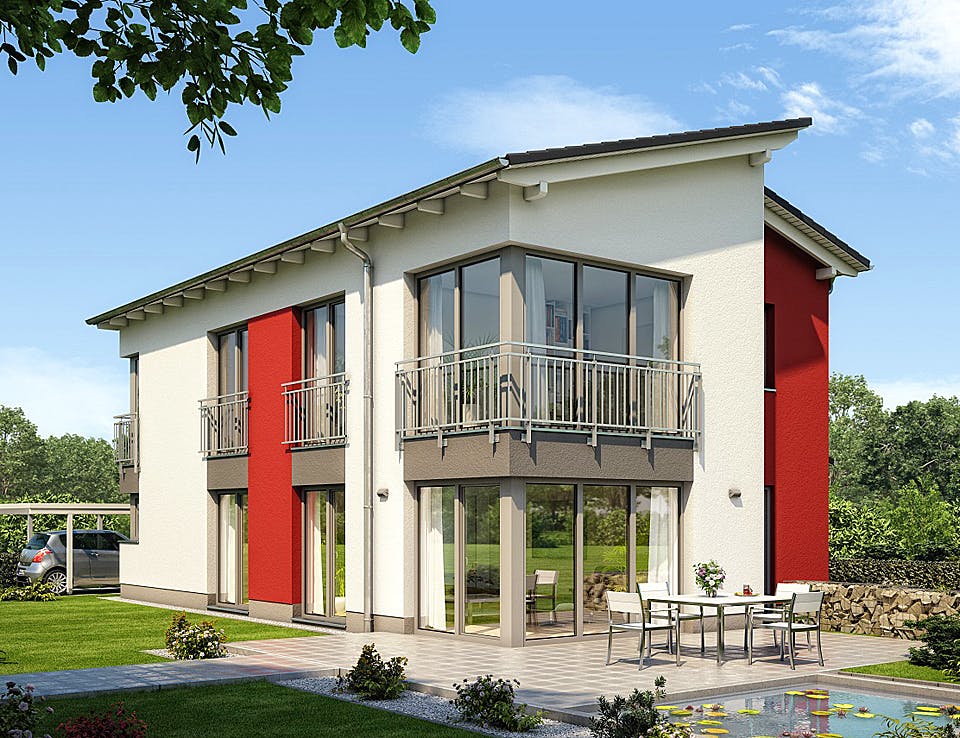 Massivhaus Cirro K10 von Heinz von Heiden Schlüsselfertig ab 417093.125€, Pultdachhaus Außenansicht 1