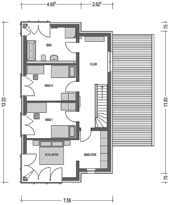 Massivhaus Cirro K10 von Heinz von Heiden Schlüsselfertig ab 417093.125€, Pultdachhaus Grundriss 2