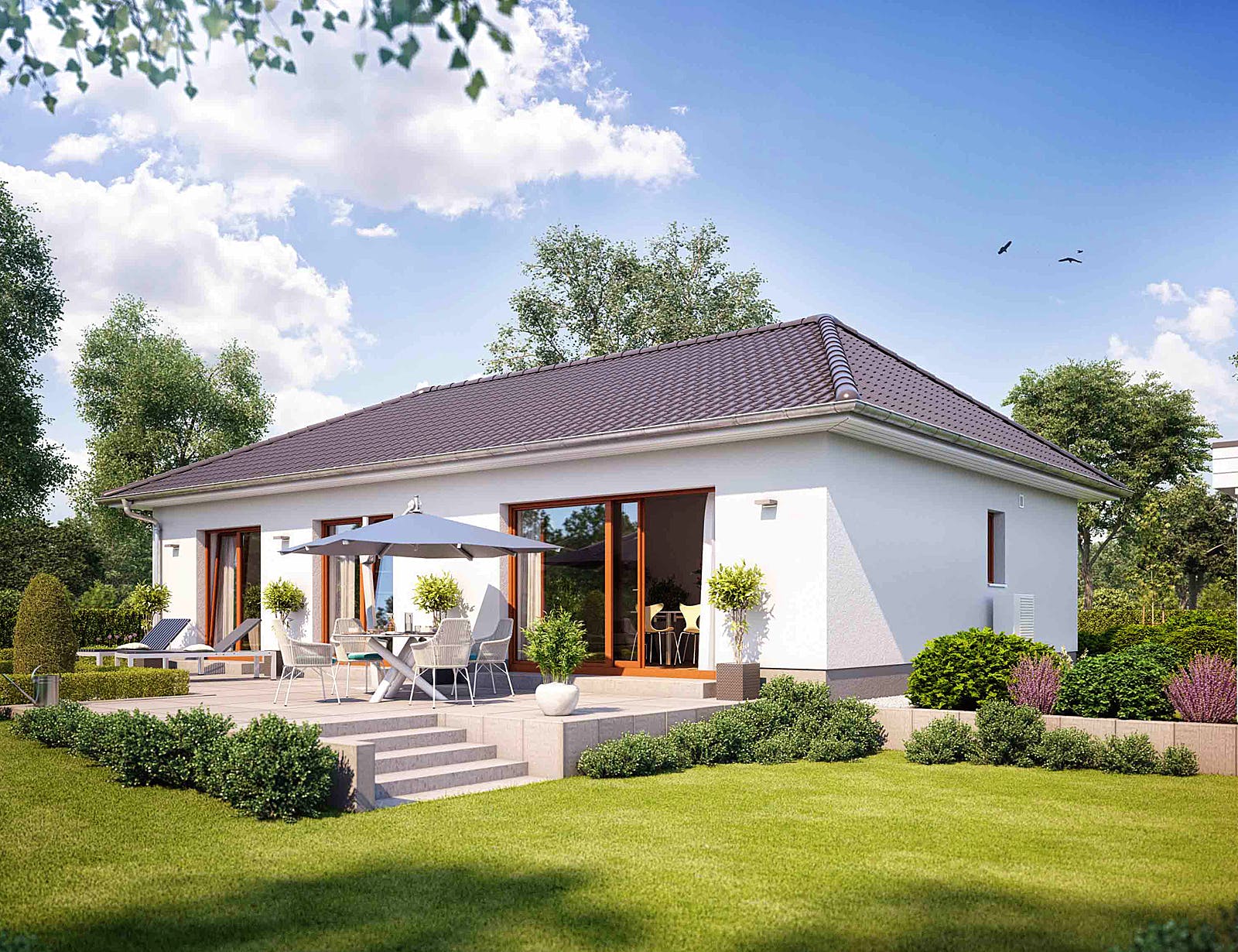 Massivhaus Cumulus 560 von Heinz von Heiden Schlüsselfertig ab 232776€, Bungalow Außenansicht 1