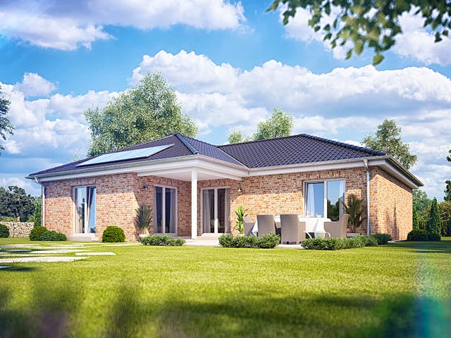 Massivhaus Cumulus 670 von Heinz von Heiden Zentrale Schlüsselfertig ab 291753€, Bungalow Außenansicht 1