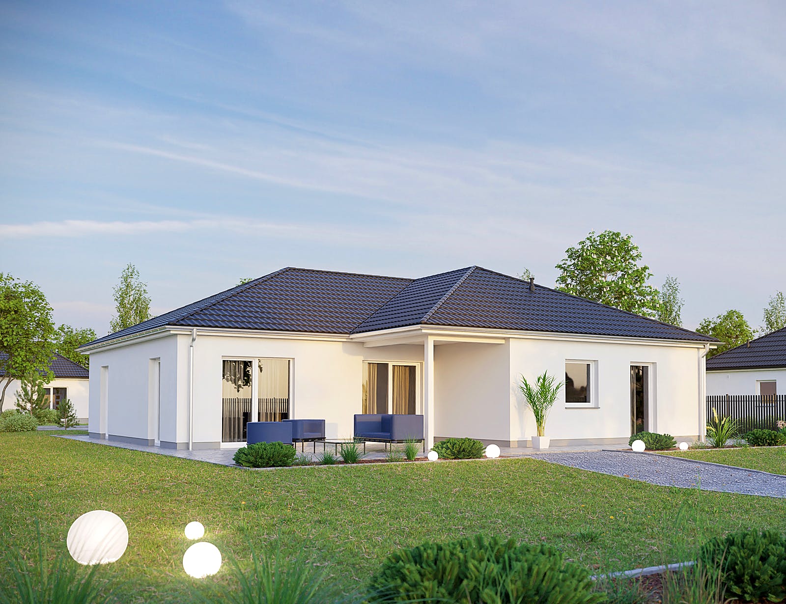 Massivhaus Cumulus 770 von Heinz von Heiden Schlüsselfertig ab 287866€, Bungalow Außenansicht 1