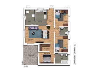Massivhaus Cumulus 960 von Heinz von Heiden Zentrale Schlüsselfertig ab 270107.6€, Bungalow Grundriss 1