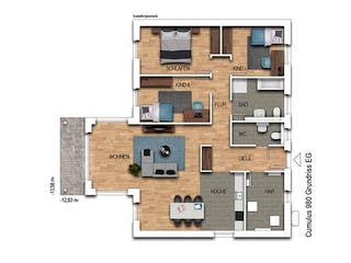 Massivhaus Cumulus 980 von Heinz von Heiden Zentrale Schlüsselfertig ab 279592.5€, Bungalow Grundriss 1