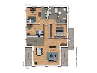 Massivhaus Cumulus 990 von Heinz von Heiden Schlüsselfertig ab 407140€, Bungalow Grundriss 1
