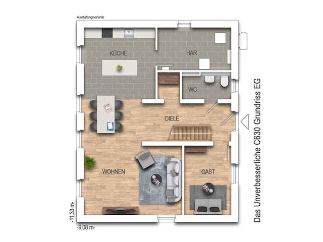 Massivhaus Das Unverbesserliche C630 von Heinz von Heiden Zentrale Schlüsselfertig ab 271204€, Grundriss 1 Massivhaus Das Unverbesserliche C630 von Heinz von Heiden Zentrale Schlüsselfertig ab 271204€, Grundriss 1