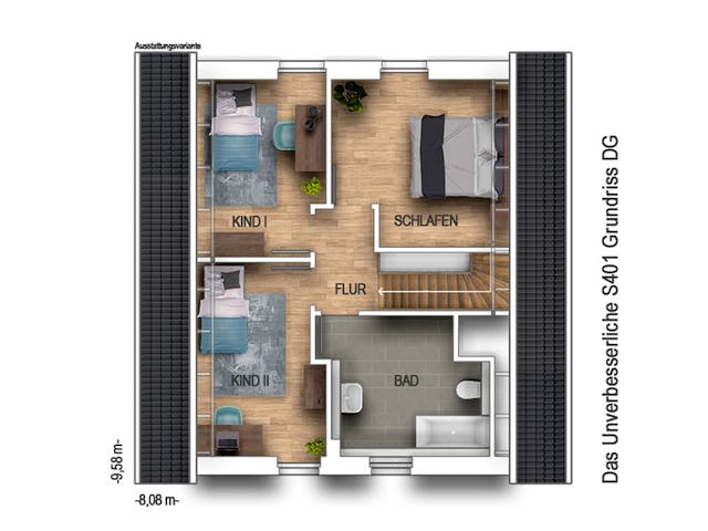 Massivhaus Das Unverbesserliche S401 von Heinz von Heiden Schlüsselfertig ab 205305.25€, Satteldach-Klassiker Grundriss 2