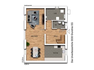 Massivhaus Das Unverbesserliche S530 von Heinz von Heiden Zentrale Schlüsselfertig ab 235197.3€, Grundriss 1