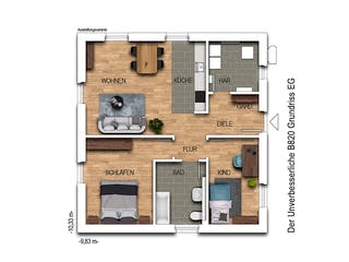 Massivhaus Der Unverbesserliche B820 von Heinz von Heiden Schlüsselfertig ab 169463€, Bungalow Grundriss 1